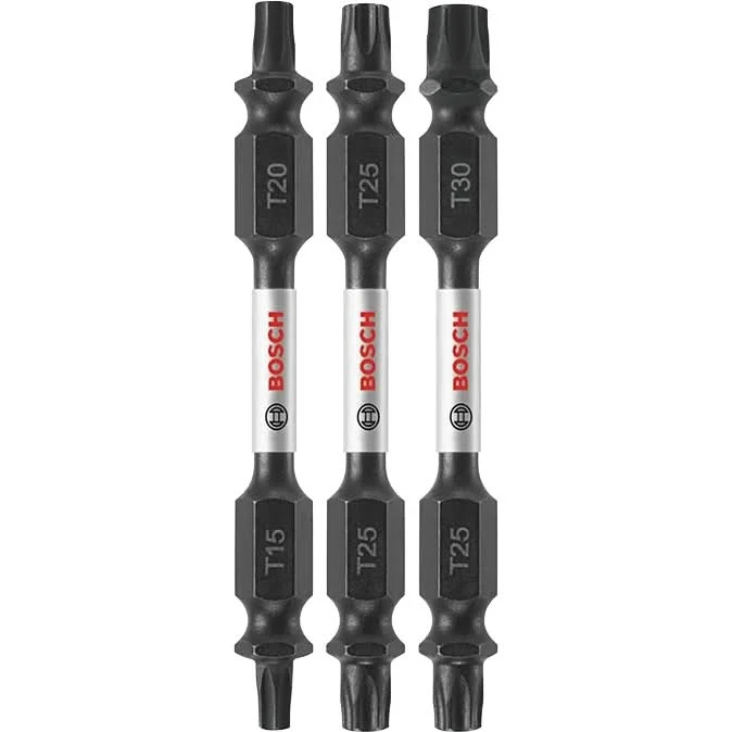 Bosch ITDETV2503 3-Piece Impact Tough 2.5 In. Torx Double-Ended Bit Set