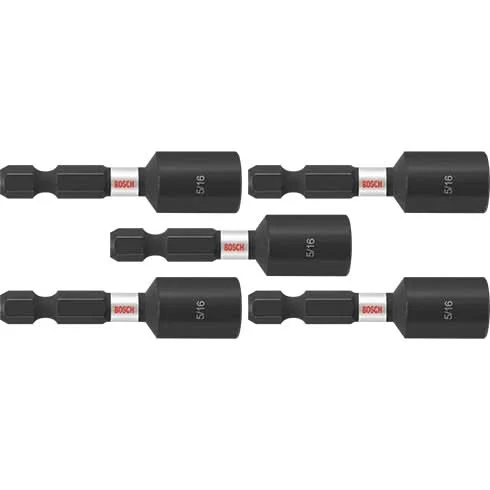 Bosch ITNS516B 5-Piece Impact Tough 5/16 In. x 1-7/8 In. Nutsetters