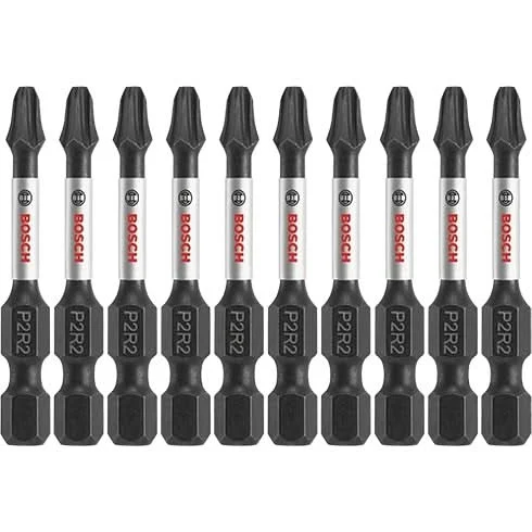 Bosch ITP2R22B 10-Piece Impact Tough 2 In. Phillips/Square #2 Power Bits