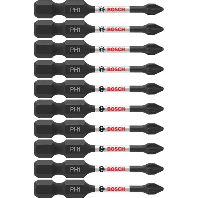 Bosch ITPH12B 10-Piece Impact Tough 2 In. Phillips #1 Power Bits