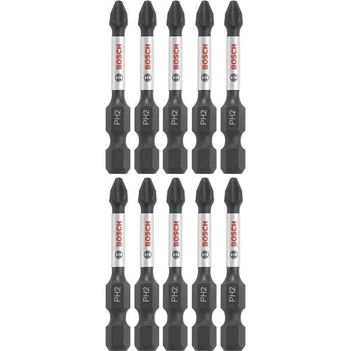 Bosch ITPH22B 10-Piece Impact Tough 2 In. Phillips #2 Power Bits