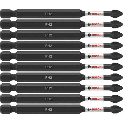 Bosch ITPH235B 10-Piece Impact Tough 3.5 In. Phillips #2 Power Bits