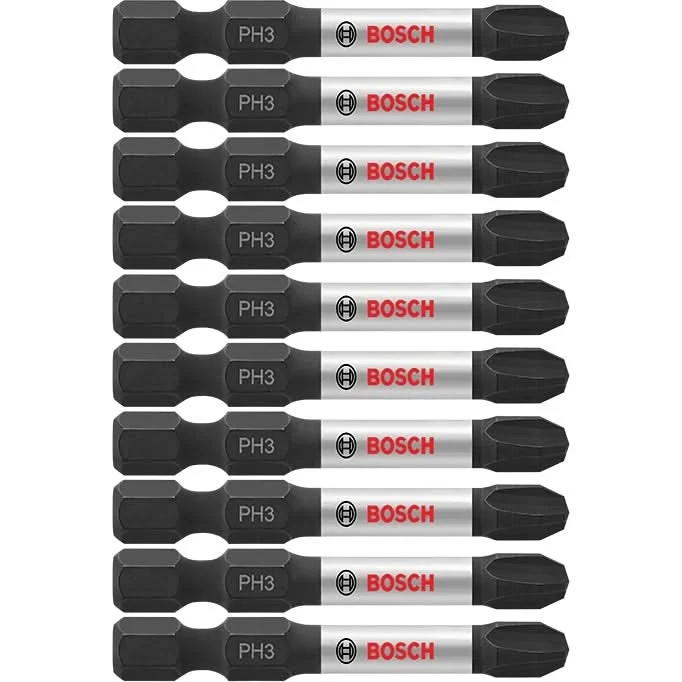 Bosch ITPH32B 10-Piece Impact Tough 2 In. Phillips #3 Power Bits