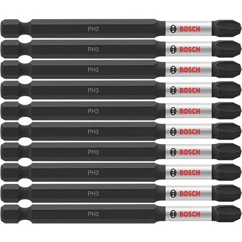 Bosch ITPH335B 10-Piece Impact Tough 3.5 In. Phillips #3 Power Bits