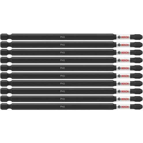 Bosch ITPH36B 10-Piece Impact Tough 6 In. Phillips #3 Power Bits