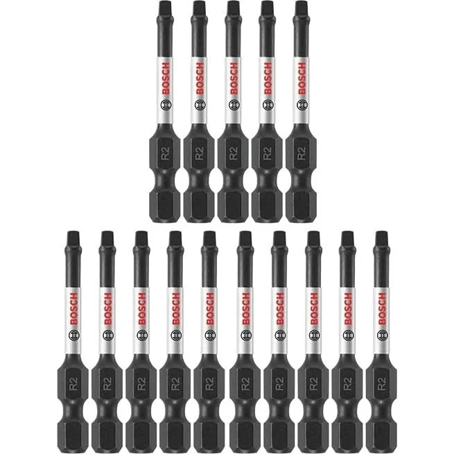 Bosch ITSQ2115 15-Piece Impact Tough 1 In. Square #2 Insert Bits