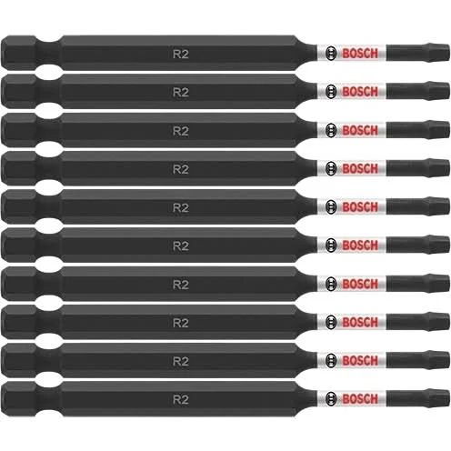 Bosch ITSQ235B 10-Piece Impact Tough 3.5 In. Square #2 Power Bits