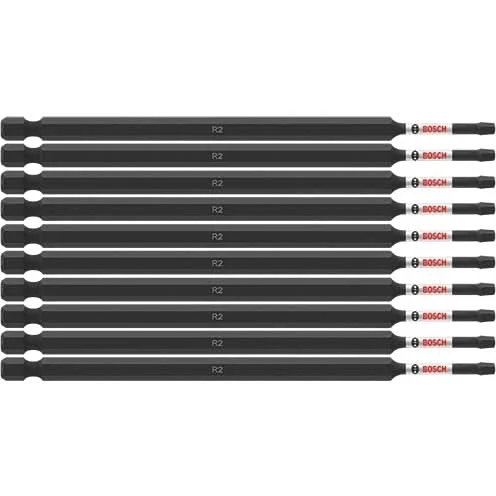 Bosch ITSQ26B 10-Piece Impact Tough 6 In. Square #2 Power Bits