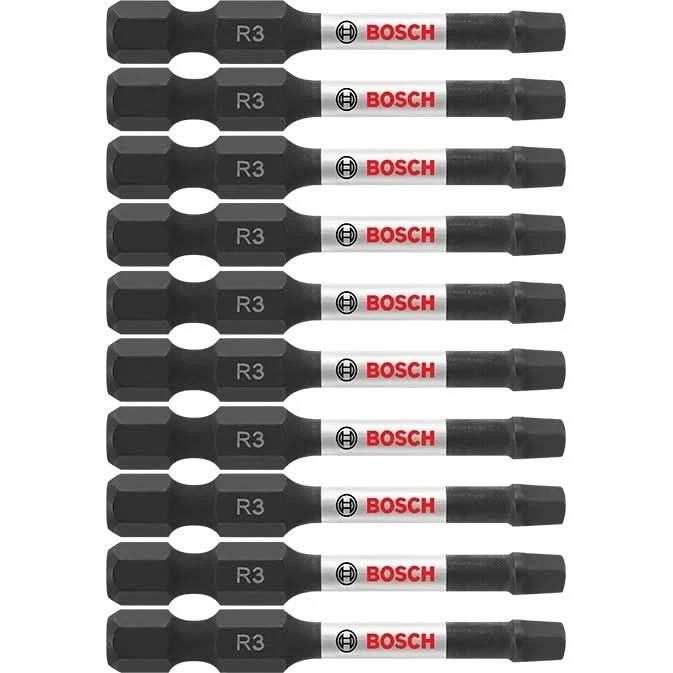 Bosch ITSQ32B 10-Piece Impact Tough 2 In. Square #3 Power Bits