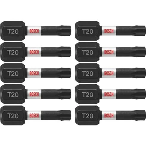 Bosch ITT201B 10-Piece Impact Tough 1 In. Torx #20 Insert Bits