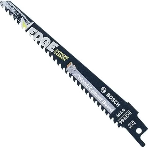 Bosch RCFP66 6" 6 TPI Carbide-Tooth Edge Reciprocating Saw Blade for Wood/Cement Board