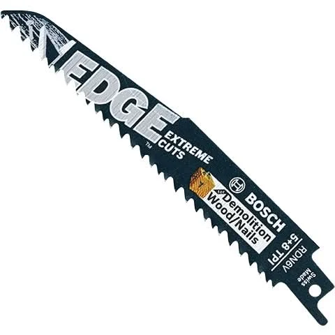 Bosch RDN6V 6 In. 5/8 TPI Edge Reciprocating Saw Blades for Wood/Nail Demolition