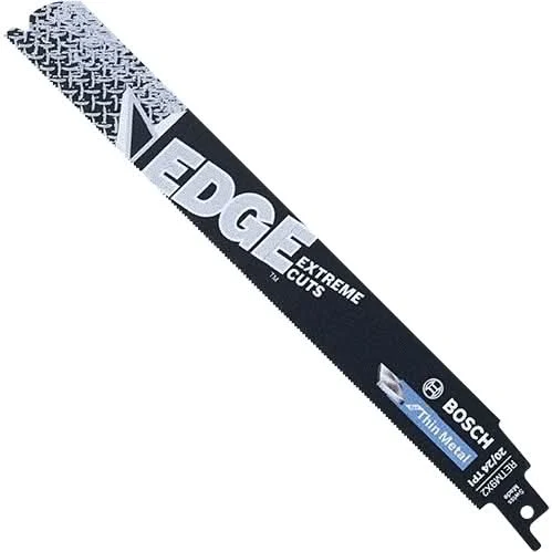 Bosch RETM9X2 5-Piece 9" 20/24 TPI Edge Reciprocating Saw Blades for Thin Metal