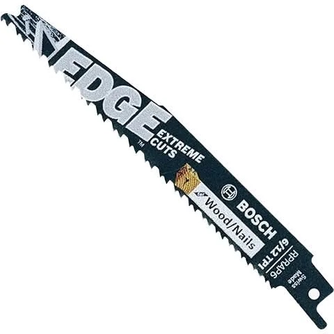 Bosch RPRAP6 5-Piece 6" 6/12 TPI Edge Reciprocating Saw Blades for Wood/Nails