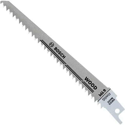 Bosch RW66 5-Piece 6 In. 6 TPI Wood Reciprocating Saw Blades