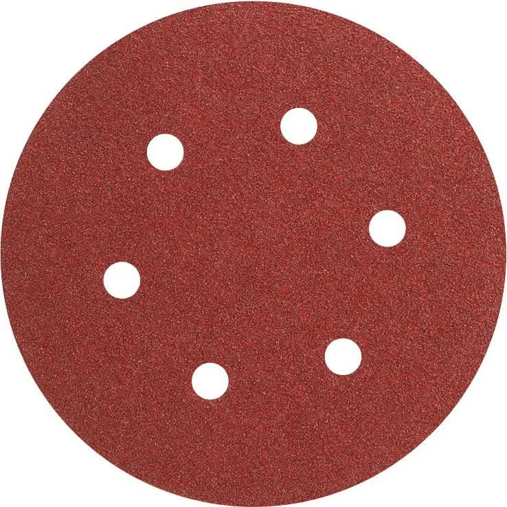 Bosch SR6R080 5-Piece 80 Grit 6 In. 6 Hole Hook-And-Loop Sanding Discs