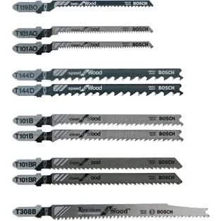 Bosch T10RC 10-Piece T-Shank Jig Saw Blade Set Optimized for Extra-Clean Wood Cutting