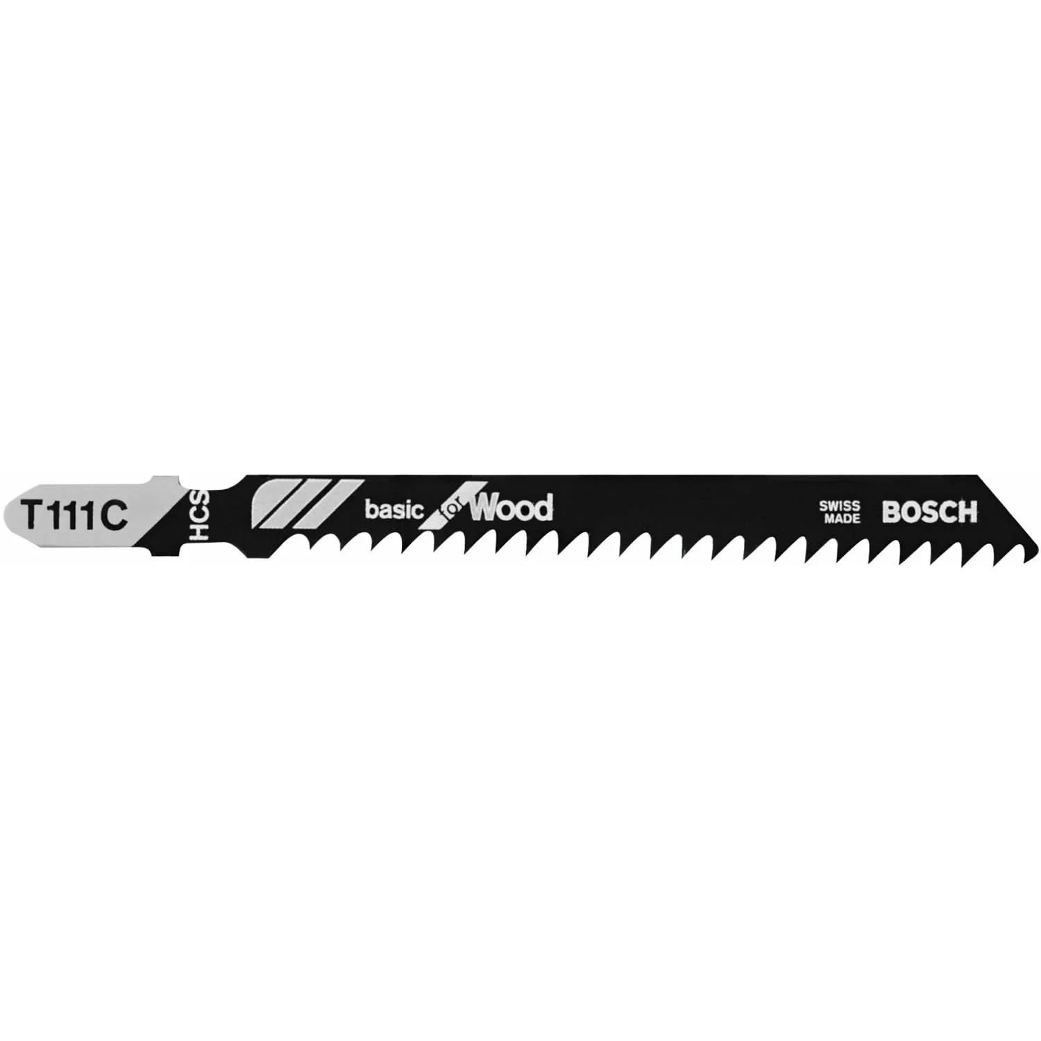 Bosch T111C3 3-Piece 4" 8 TPI Basic for Wood T-Shank Jigsaw Blades