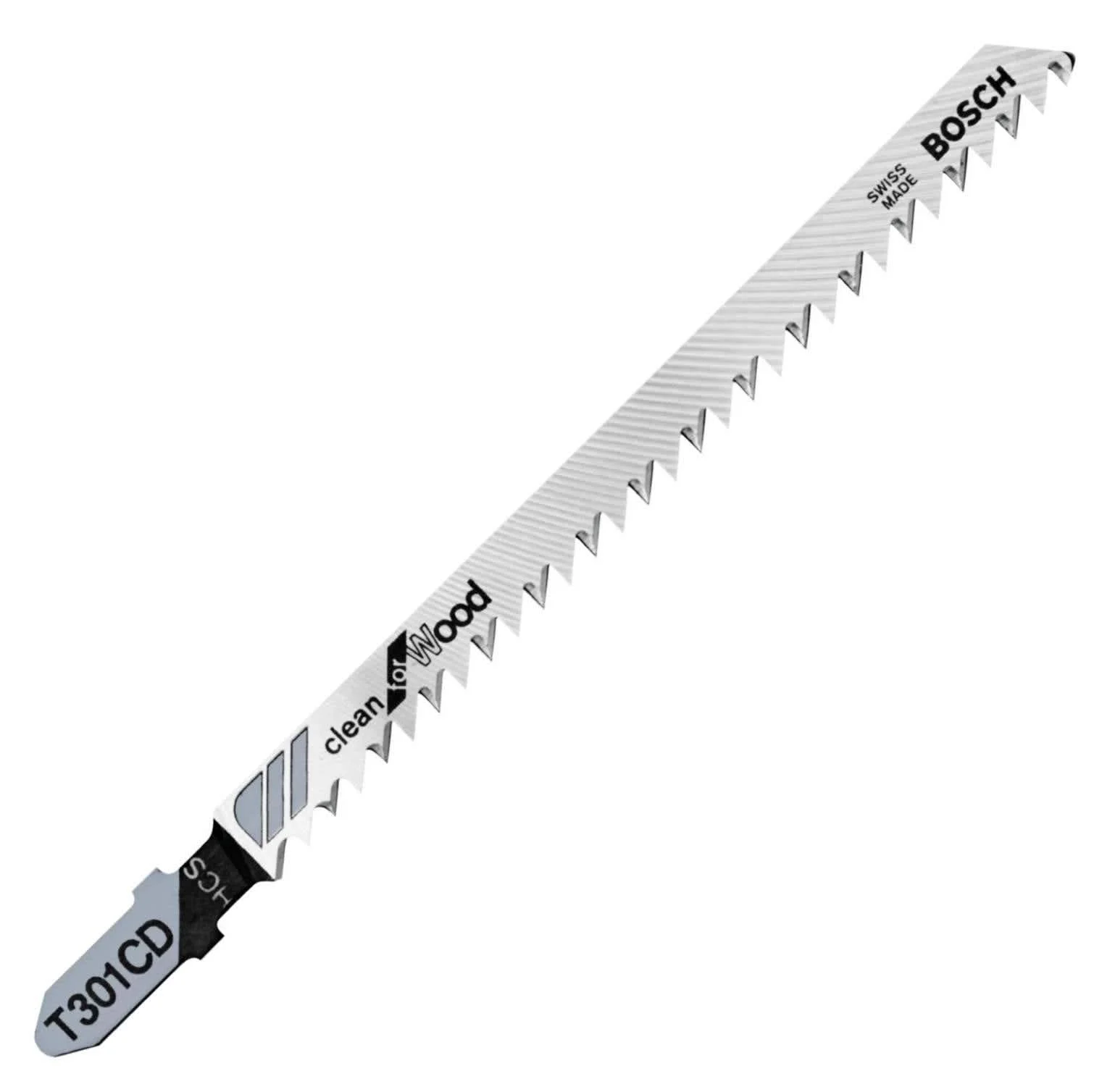 Bosch T301CD 5-Piece 4-5/8 In. 8 TPI Clean for Wood T-Shank Jig Saw Blades