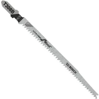 Bosch T308B 5-Piece 4-1/2 In. 12 TPI Extra Clean for Wood T-Shank Jig Saw Blades