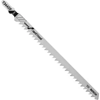 Bosch T344DF 5-Piece 6 In. 6 TPI Speed for Hardwood T-Shank Jig Saw Blades
