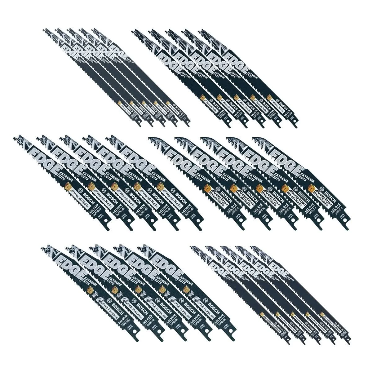 Bosch 30-Piece 6 in. - 12 in. Wood & Nail Reciprocating Blade Assortment Pack