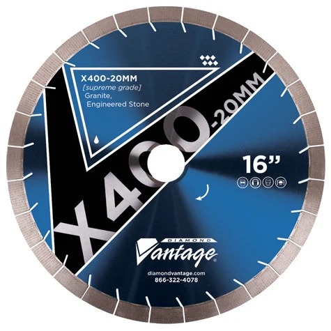 Diamond Vantage 12 x .125 x 50/60mm Silent Core Stone Blade, 20mm Segment Height