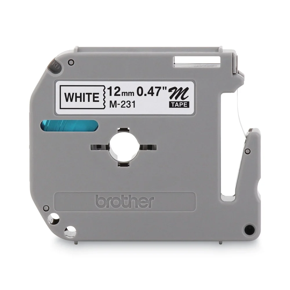Brother P-Touch M Series 0.47 in. x 26.2 ft. Tape Cartridge for P-Touch Labelers - Black on White