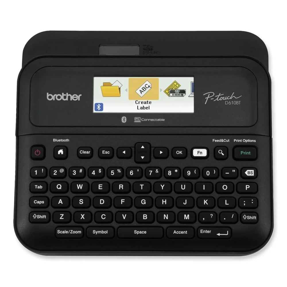 Brother P-Touch D-610BTVP 14.2 in. x 6 in. x 13.3 in. 30 mm/s Print Speed Connected Label Maker with Color Display