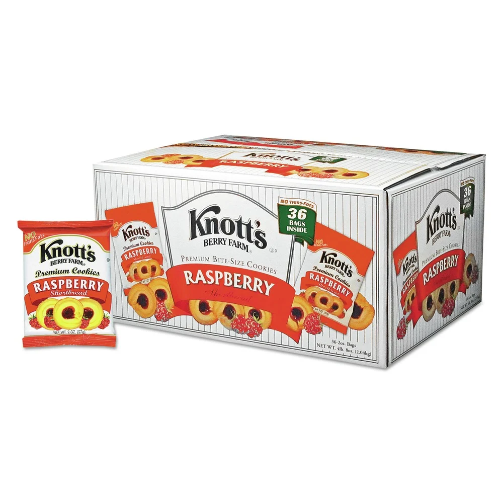 Knott's Berry Farm 2 oz. Pack Premium Berry Jam Shortbread Cookies - Raspberry (36/Carton)