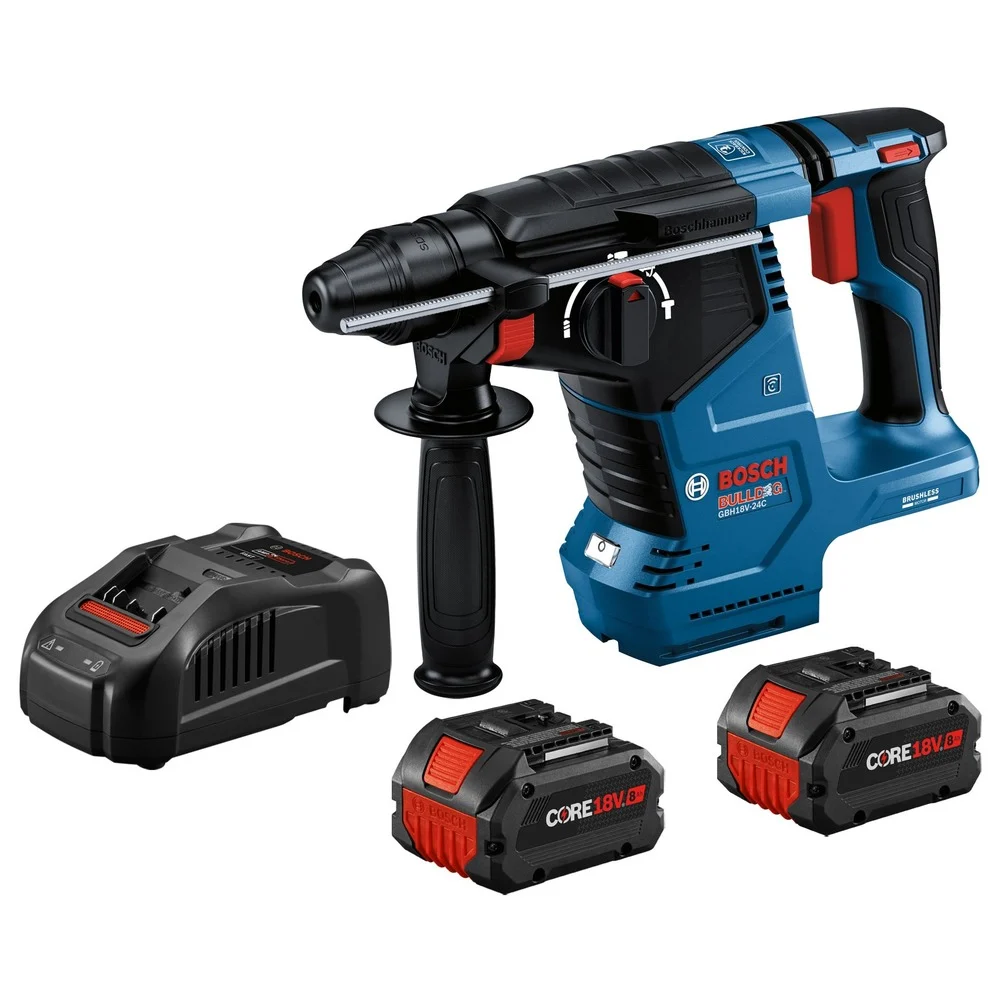 Factory Reconditioned Bosch 18V Lithium-Ion Brushless Connected 1 in. Cordless SDS-Plus Bulldog Rotary Hammer with 2 Batteries (8 Ah)