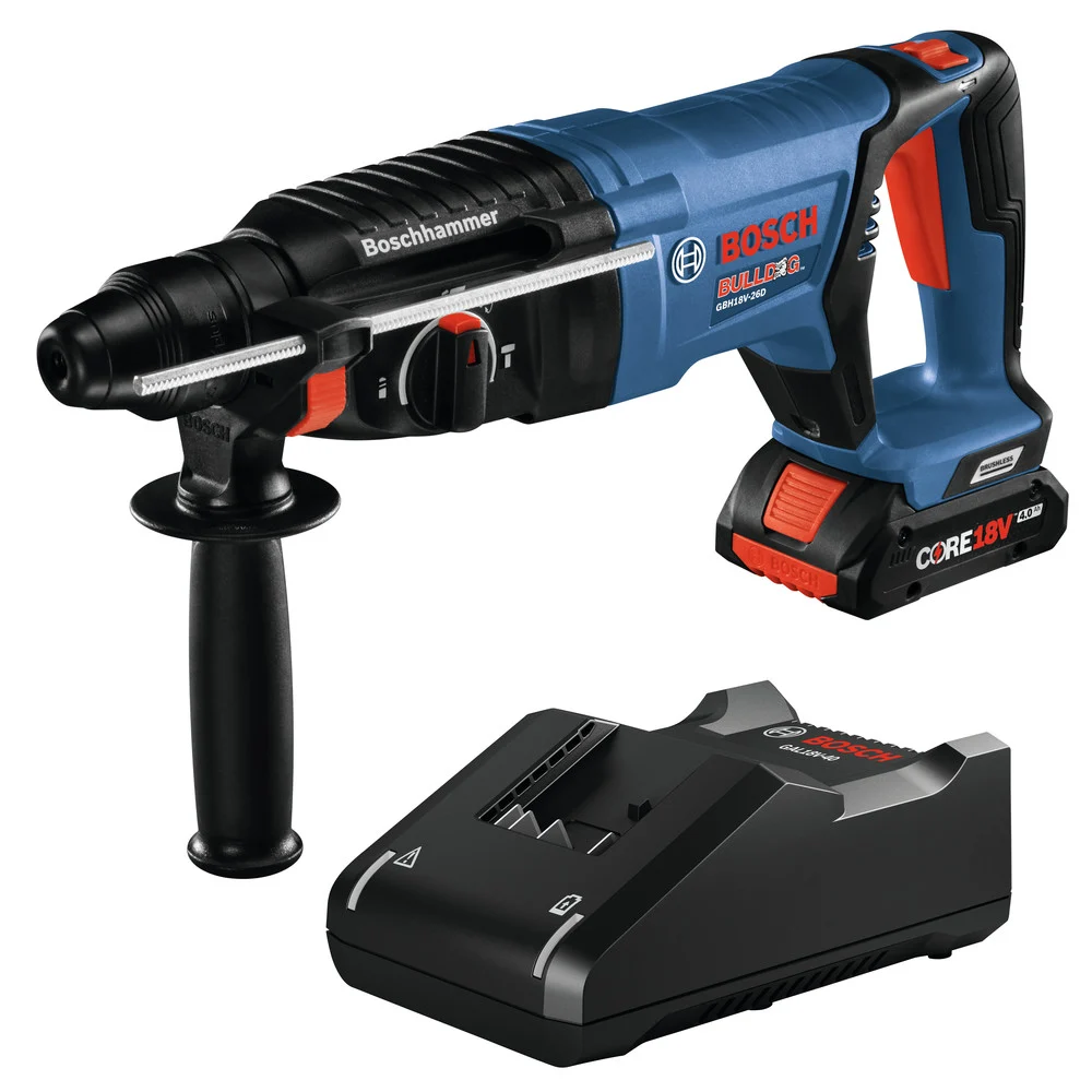 Factory Reconditioned Bosch 18V EC Brushless Lithium-Ion SDS-Plus Bulldog 1 in. Cordless Rotary Hammer Kit (4 Ah)