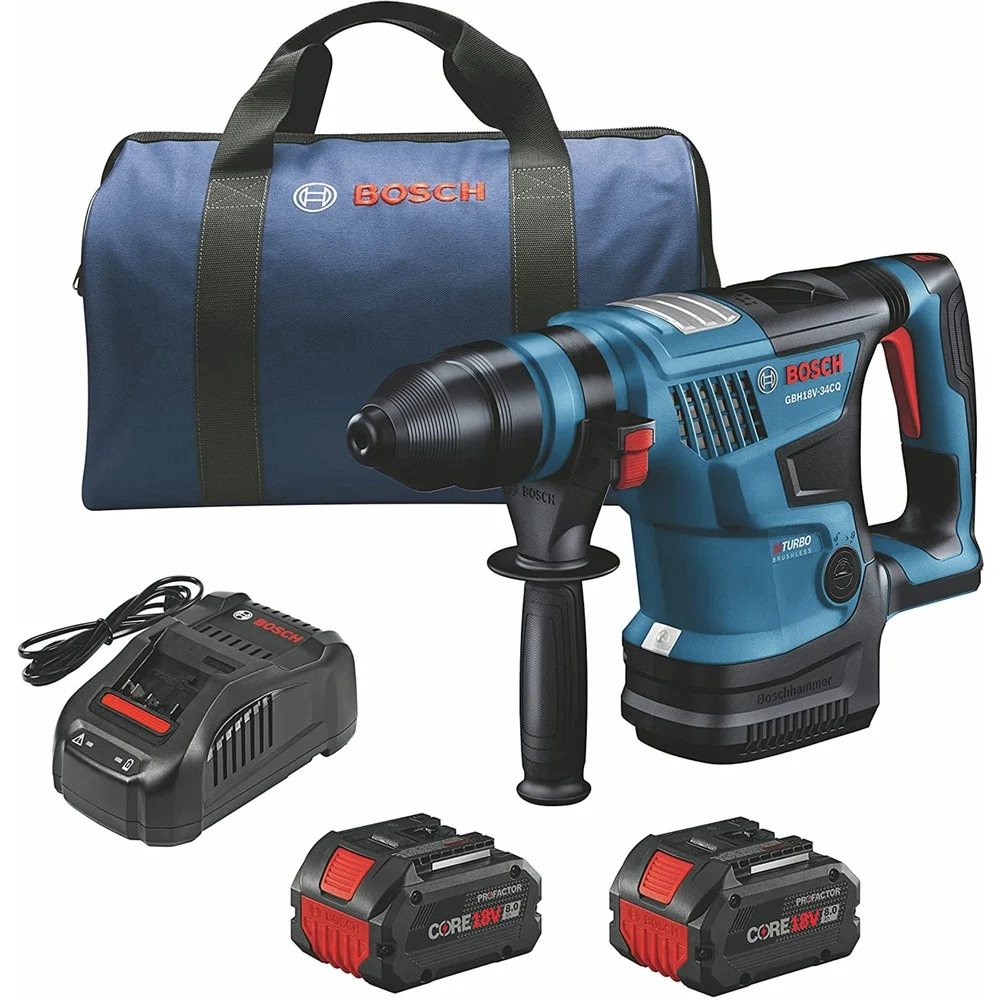 Factory Reconditioned Bosch 18V Brushless Lithium-Ion 1-1/4 in. Cordless PROFACTOR SDS-Plus Bulldog Rotary Hammer Kit with 2 Batteries (8 Ah)