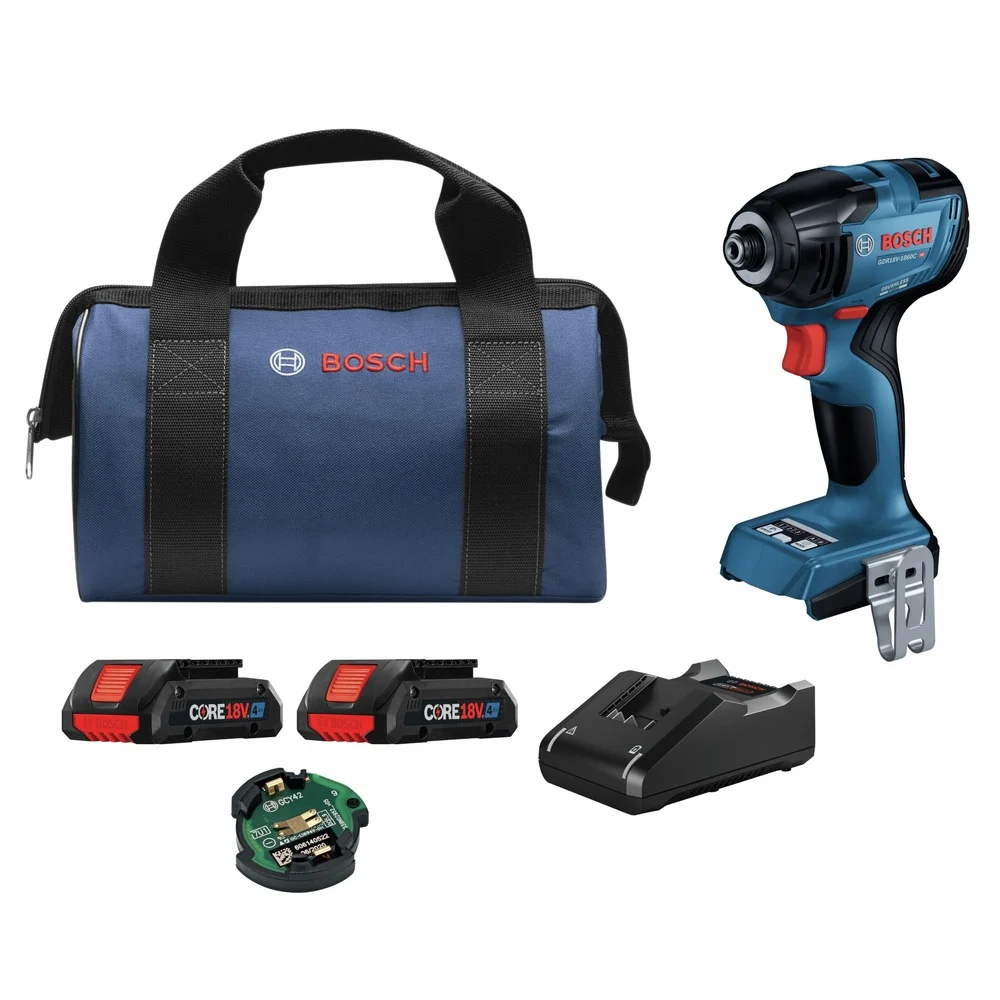 Factory Reconditioned Bosch 18V Brushless Lithium-Ion 1/4 in. Hex Cordless Connected-Ready Impact Driver Kit (4 Ah)