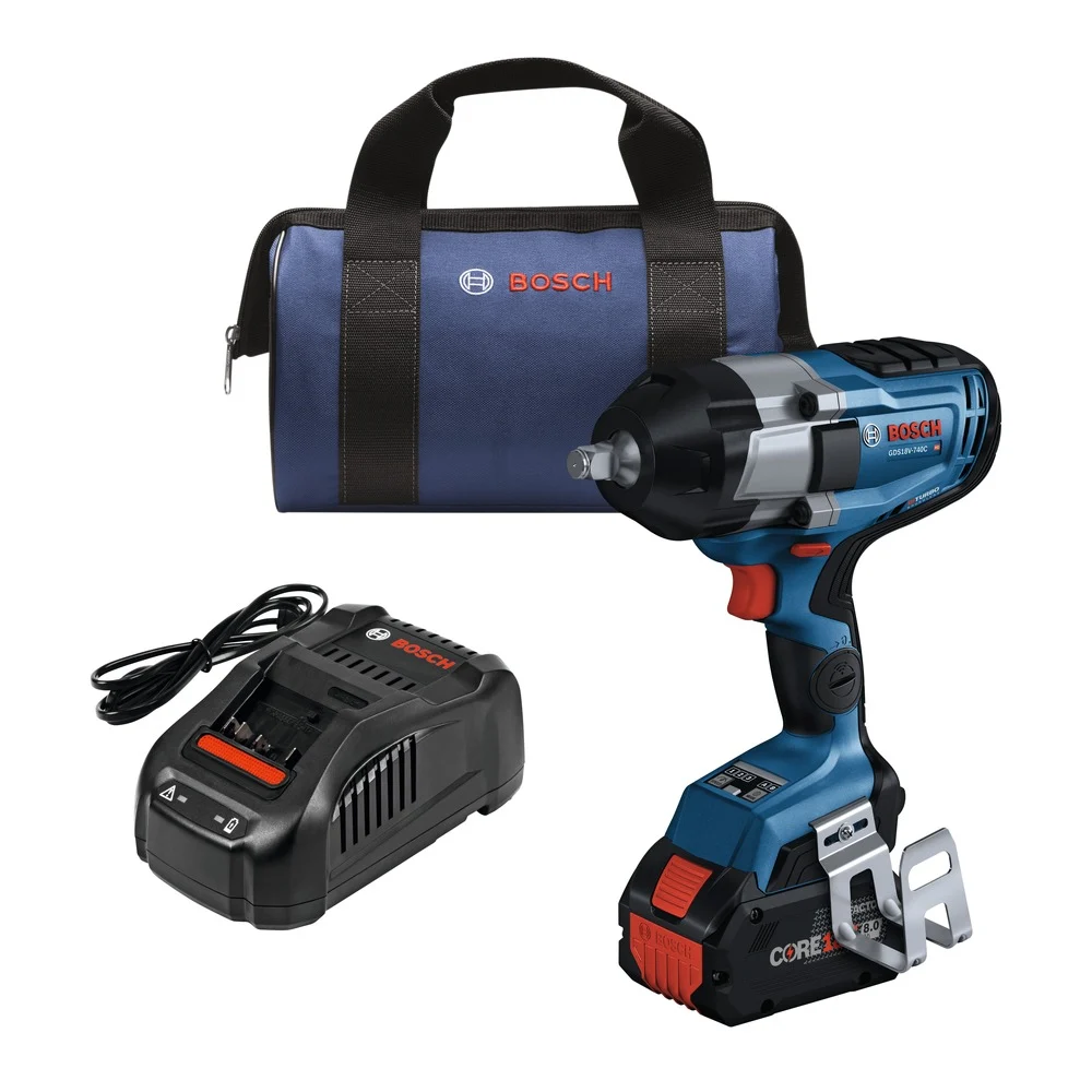 Factory Reconditioned Bosch 18V PROFACTOR Brushless Lithium-Ion 1/2 in. Cordless Connected-Ready Impact Wrench Kit with Friction Ring (8 Ah)