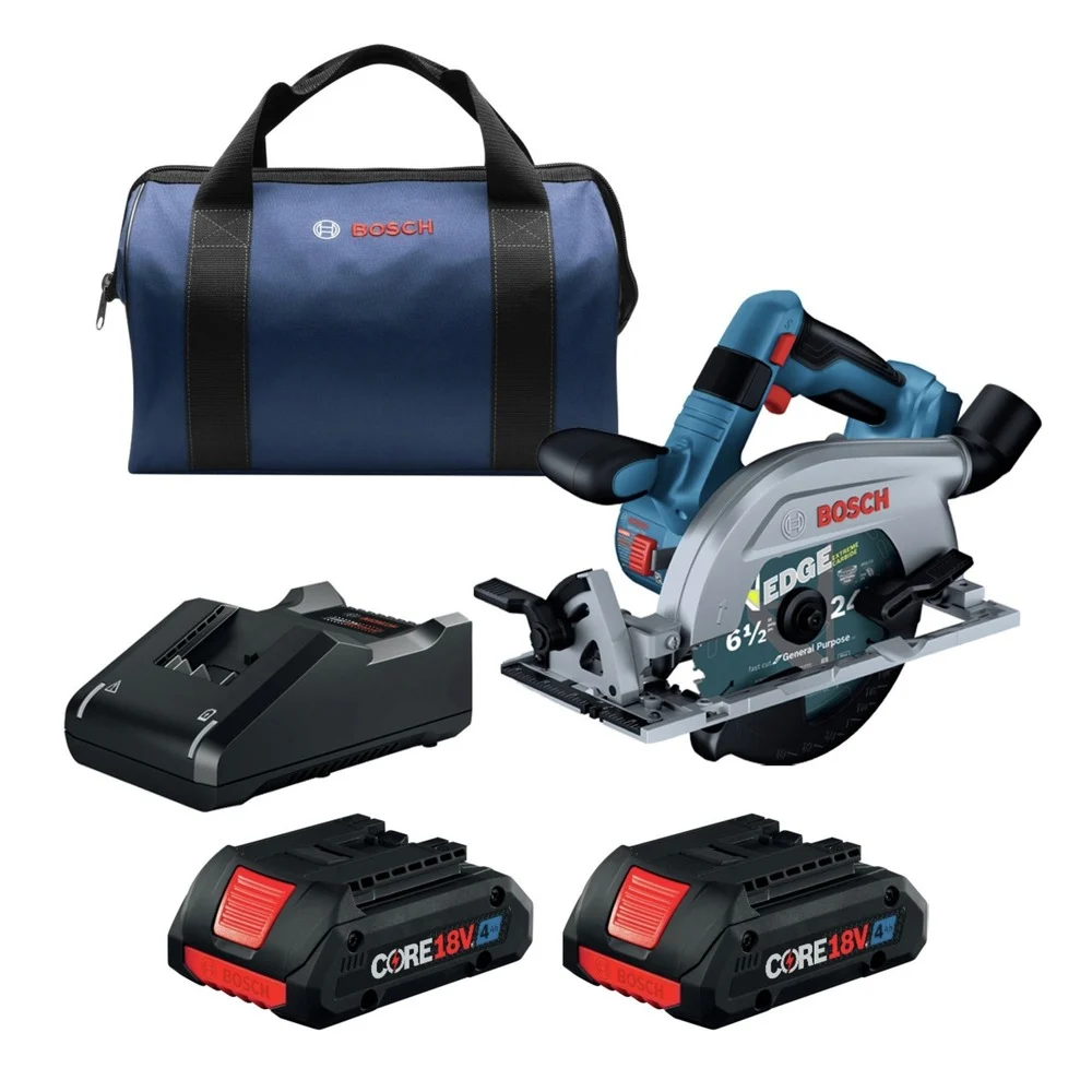Factory Reconditioned Bosch 18V Brushless Blade-Left Lithium-Ion 6-1/2 in. Cordless Circular Saw Kit (4 Ah)