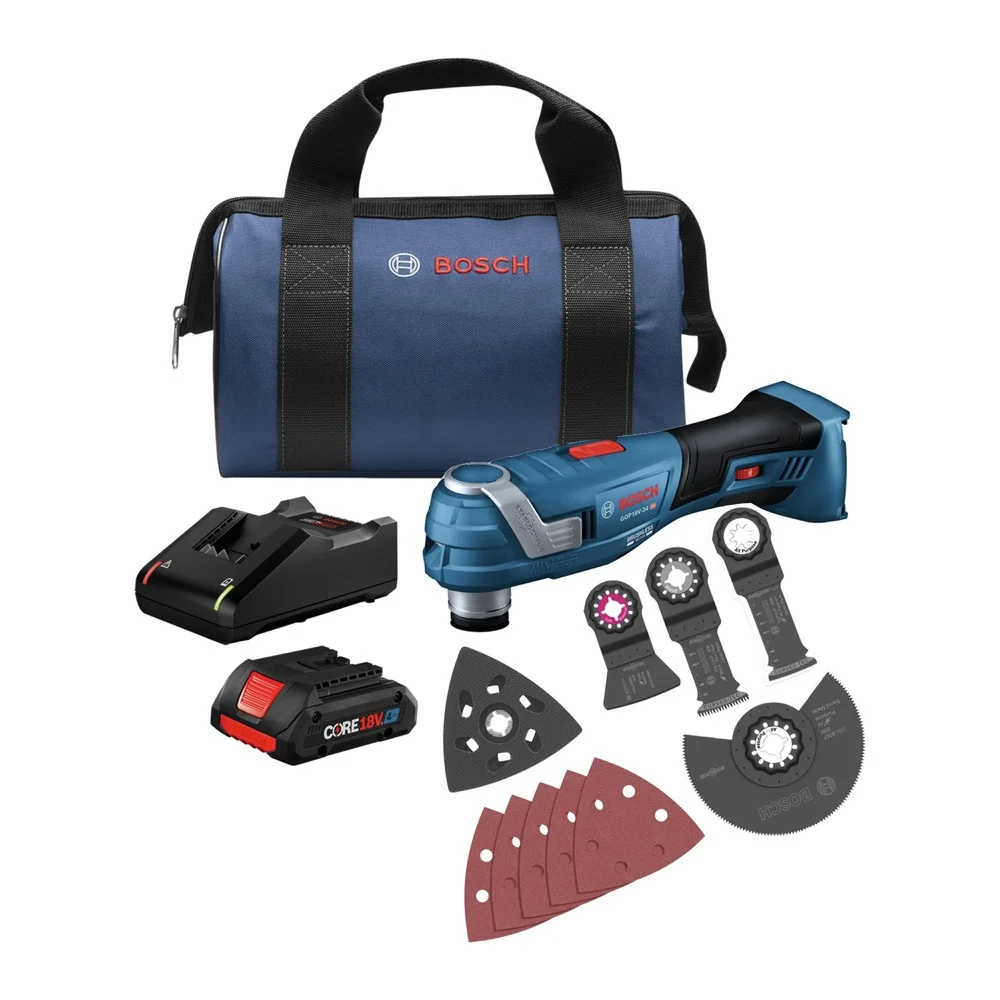 Factory Reconditioned Bosch 18V Brushless Lithium-Ion Cordless StarlockPlus Oscillating Multi-Tool Kit (4 Ah)
