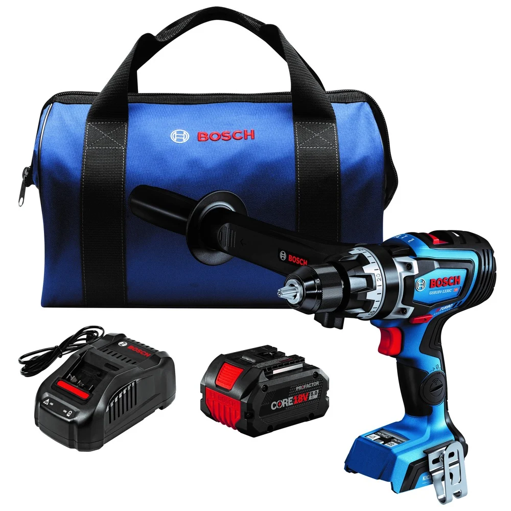 Factory Reconditioned Bosch 18V PROFACTOR Brushless Lithium-Ion 1/2 in. Cordless Connected-Ready Hammer Drill Driver Kit (8 Ah)