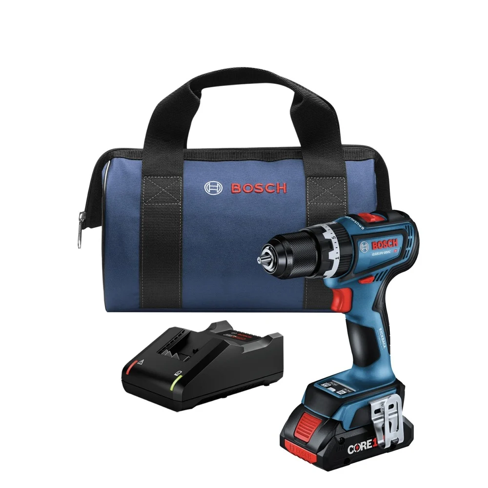 Factory Reconditioned Bosch 18V Brushless Lithium-Ion 1/2 in. Cordless Connected-Ready Hammer Drill Driver Kit (4 Ah)