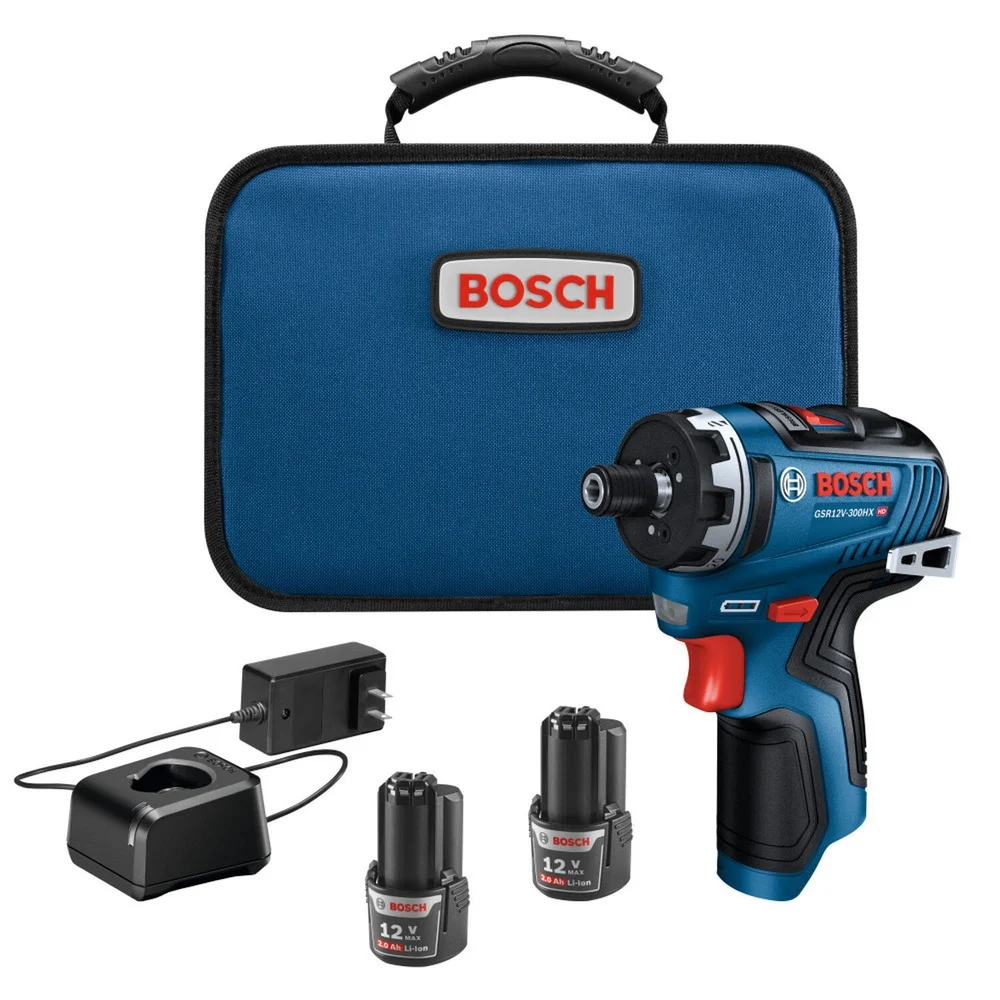 Factory Reconditioned Bosch 12V Max Brushless Lithium-Ion 1/4 in. Cordless Hex Two-Speed Screwdriver Kit with 2 Batteries (2.0 Ah)