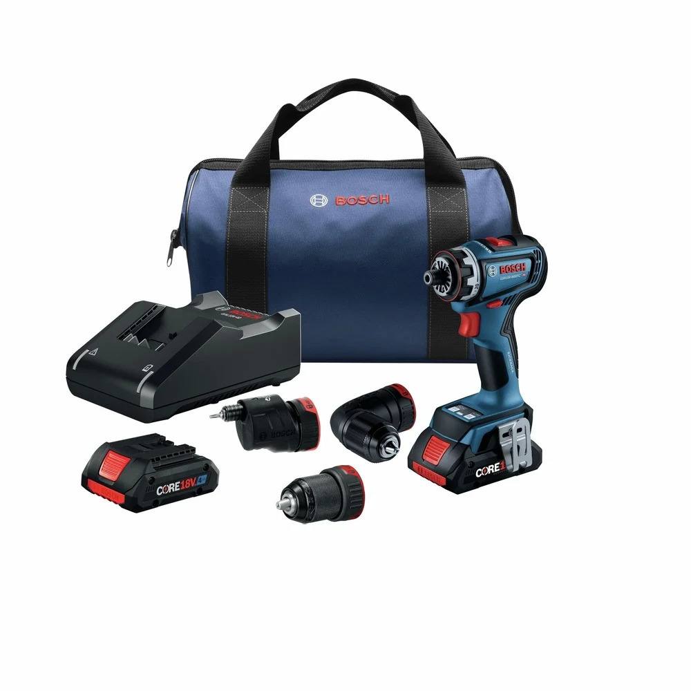 Factory Reconditioned Bosch 18V Brushless Lithium-Ion Cordless 5-In-1 Flexiclick System Drill Driver with 2 Batteries (4 Ah)