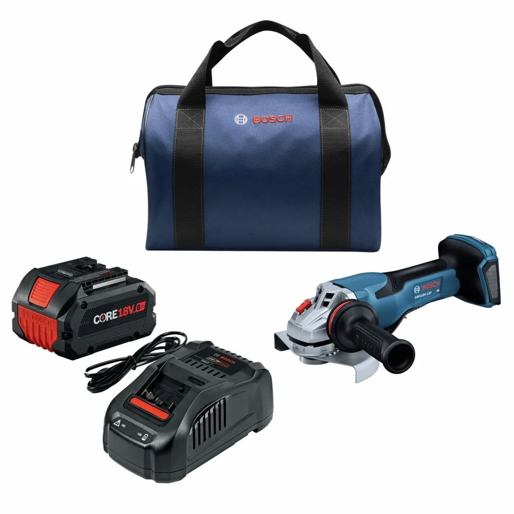 Factory Reconditioned Bosch 18V PROFACTOR Brushless Lithium-Ion 5 - 6 in. Cordless Angle Grinder Kit with Paddle Switch (8 Ah)