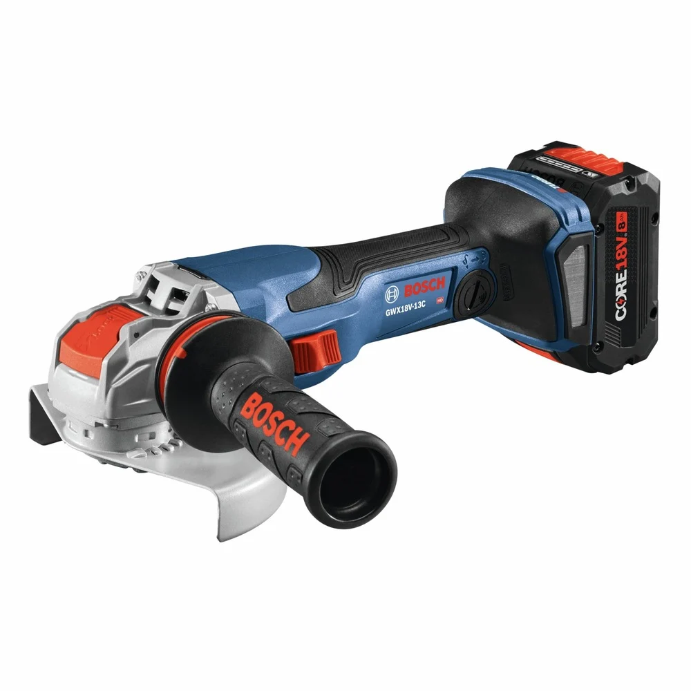Factory Reconditioned Bosch PROFACTOR 18V Spitfire X-LOCK Connected-Ready 5 - 6 in. Cordless Angle Grinder Kit with Slide Switch (8.0 Ah)