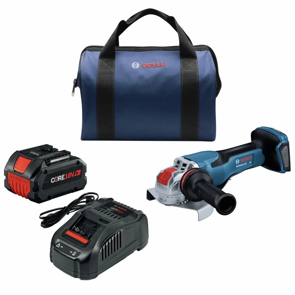 Factory Reconditioned Bosch 18V PROFACTOR Brushless Lithium-Ion 5 in. - 6 in. Cordless X-LOCK Angle Grinder Kit with No Lock-On Paddle Switch (8 Ah)