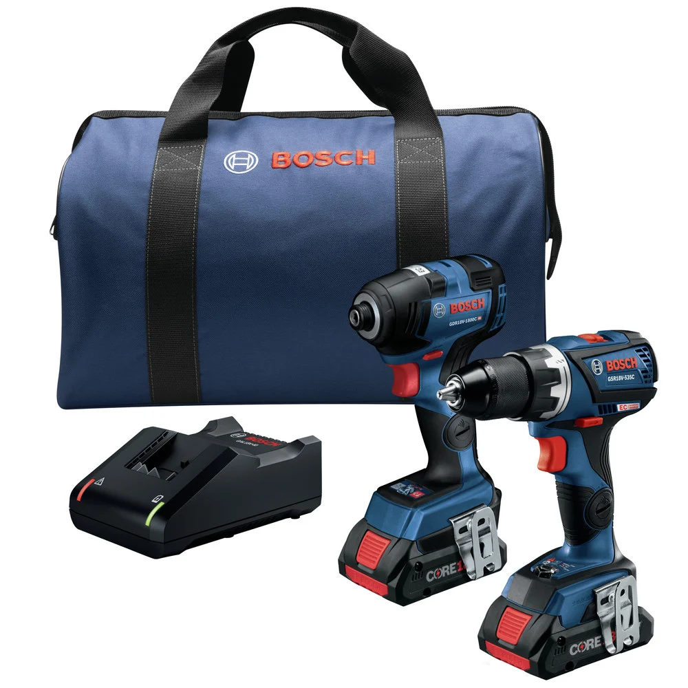 Factory Reconditioned Bosch 18V Compact Tough Connected-Ready EC Brushless Lithium-Ion 1/2 in. Cordless Drill Driver and 1/4 in. Hex Impact Driver Combo Kit (4 Ah)