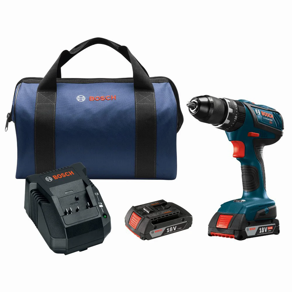 Factory Reconditioned Bosch 18V Lithium-Ion 1/2 in. Cordless Hammer Drill Driver Kit (2 Ah)