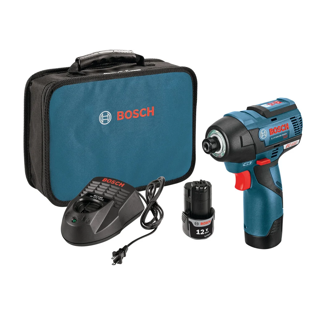 Factory Reconditioned Bosch 12V MAX Lithium-Ion EC Brushless 1/4 in. Cordless Hex Impact Driver Kit (2 Ah)