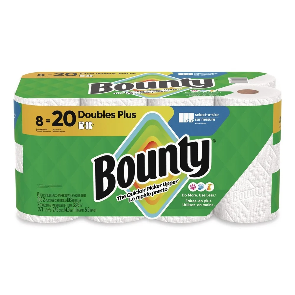 Bounty 80835948 Select-a-Size 5.9 in. x 11 in. 2-Ply Kitchen Roll Paper Towels - White (8/Pack)