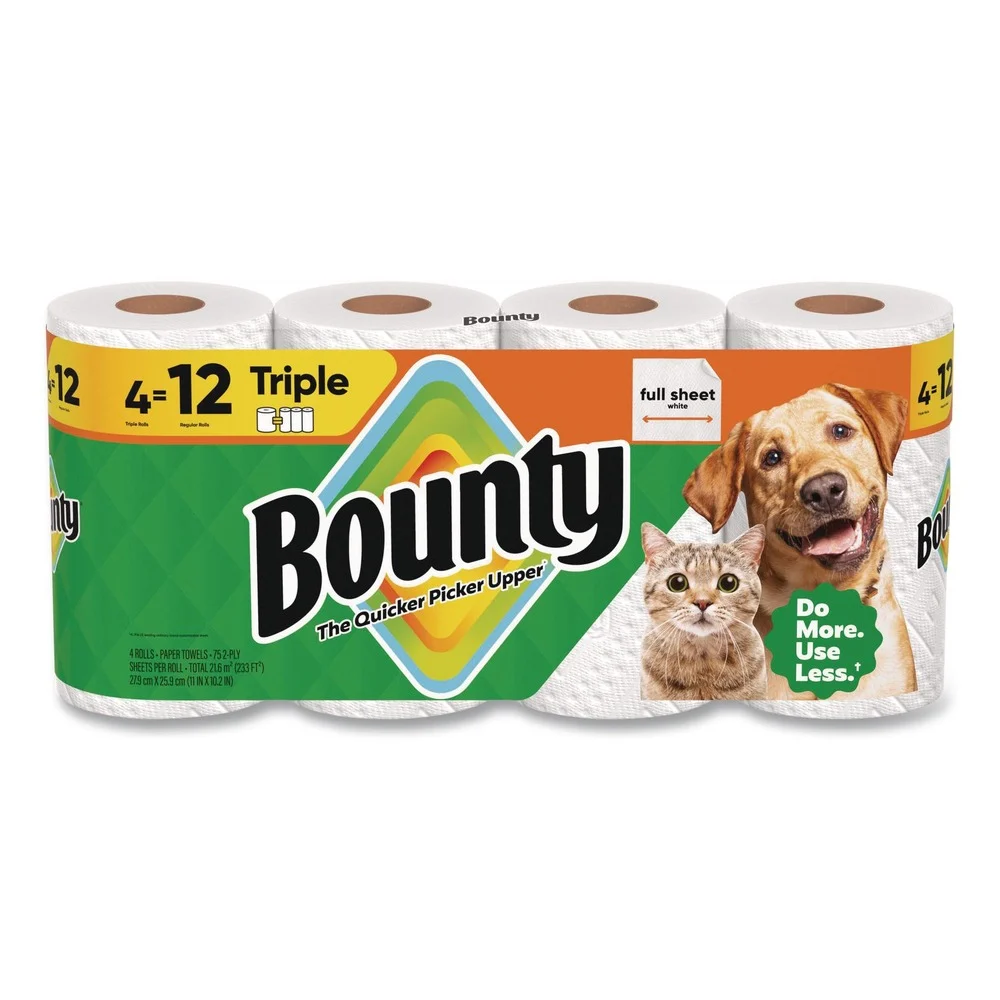 Bounty 10.5 in. x 11 in. 2-Ply Kitchen Roll Paper Towels - White (24/Carton)