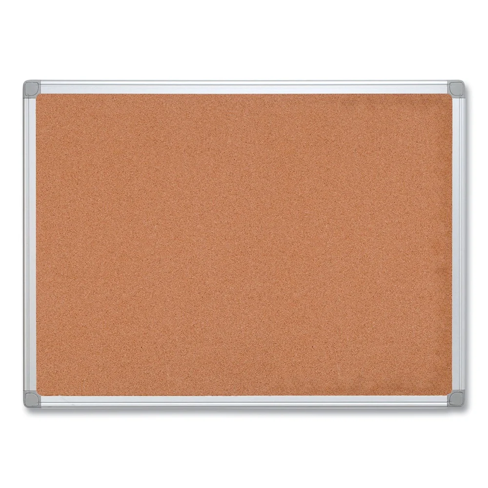 MasterVision Earth 24 in. x 18 in. Cork Board - Tan Surface/Satin Aluminum Frame